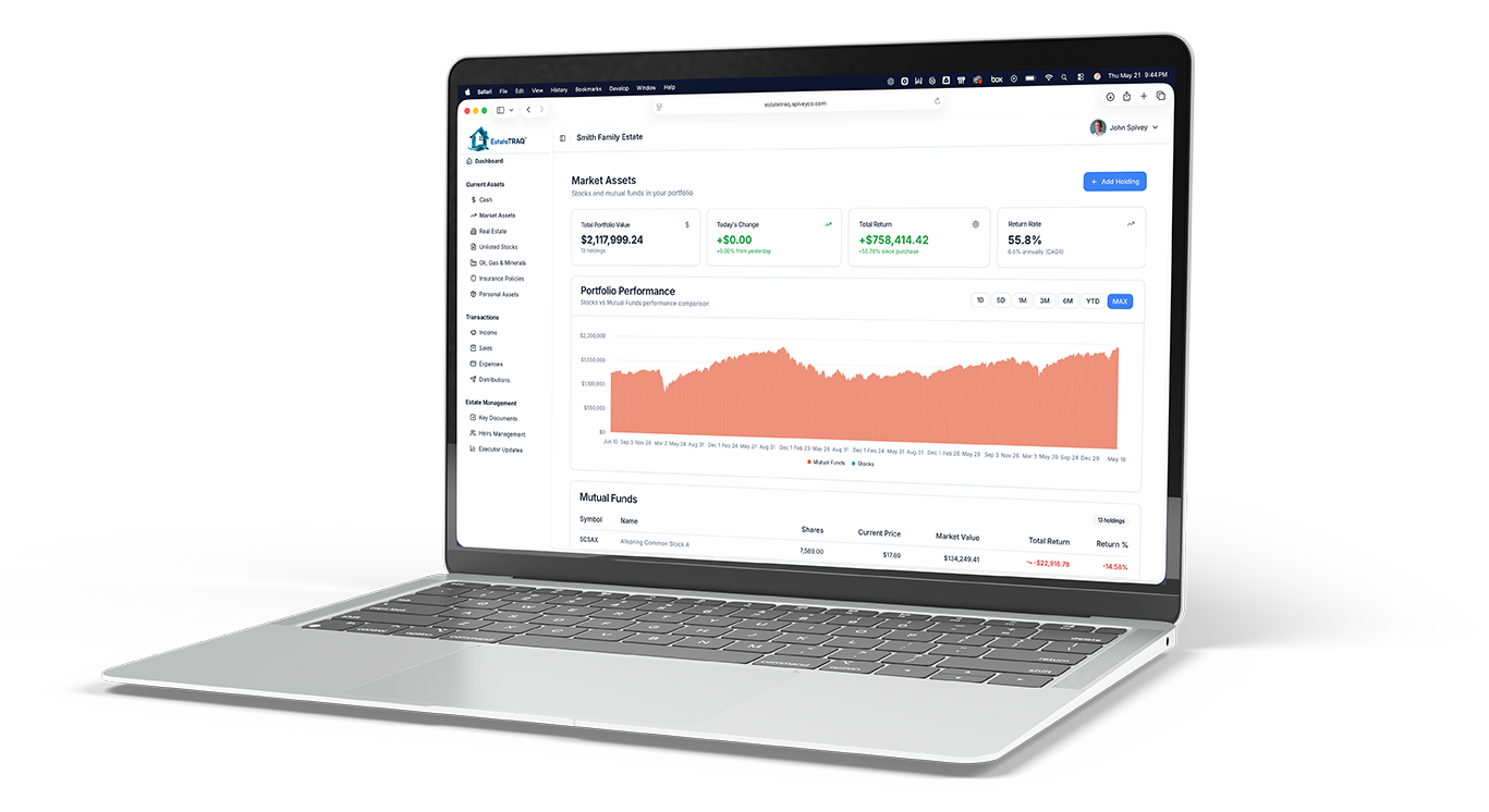 EstateTRAQ — estate management dashboard